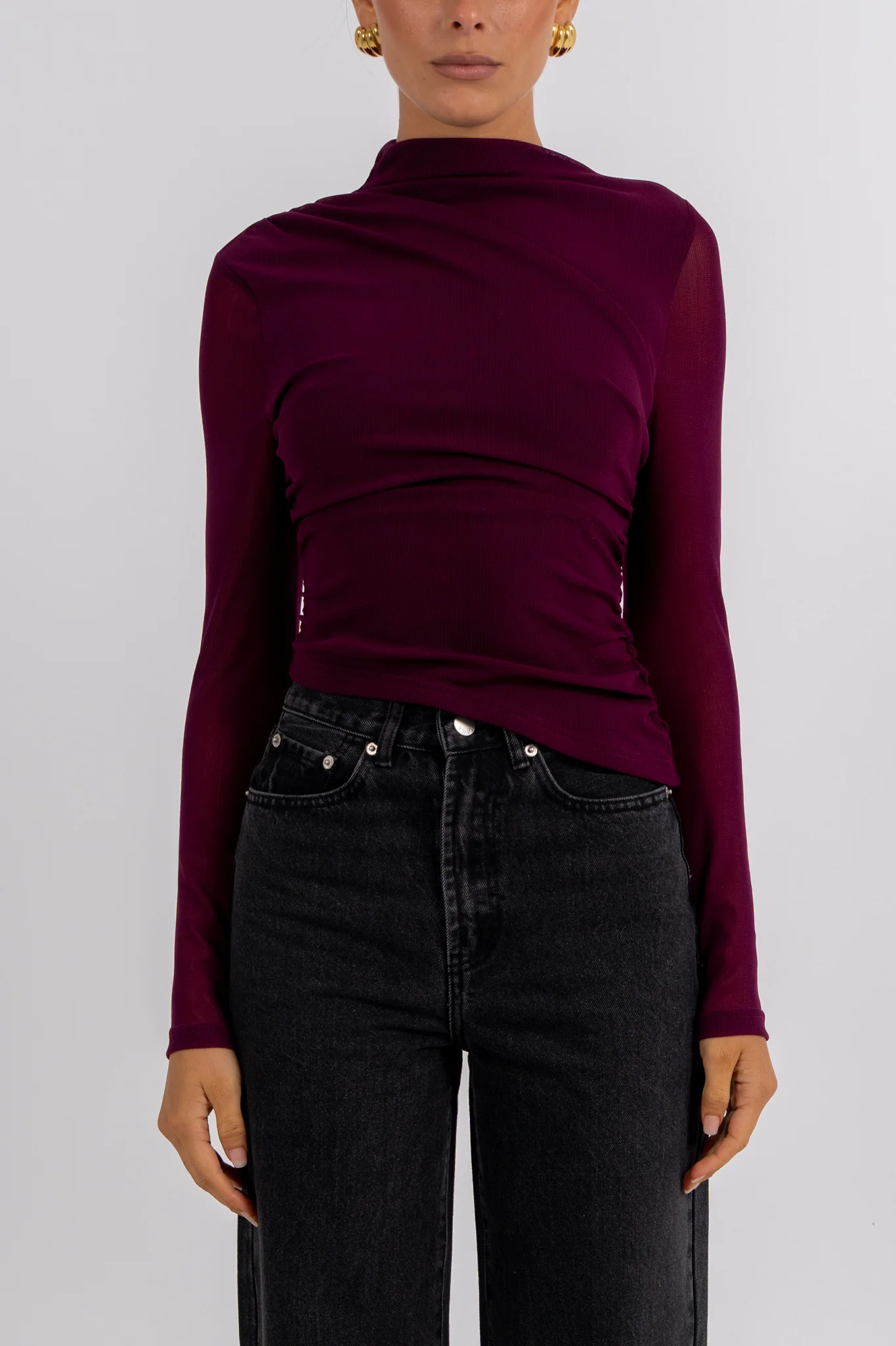 PRE ORDER Dakitah Long Sleeve Top Burgundy - Image 7