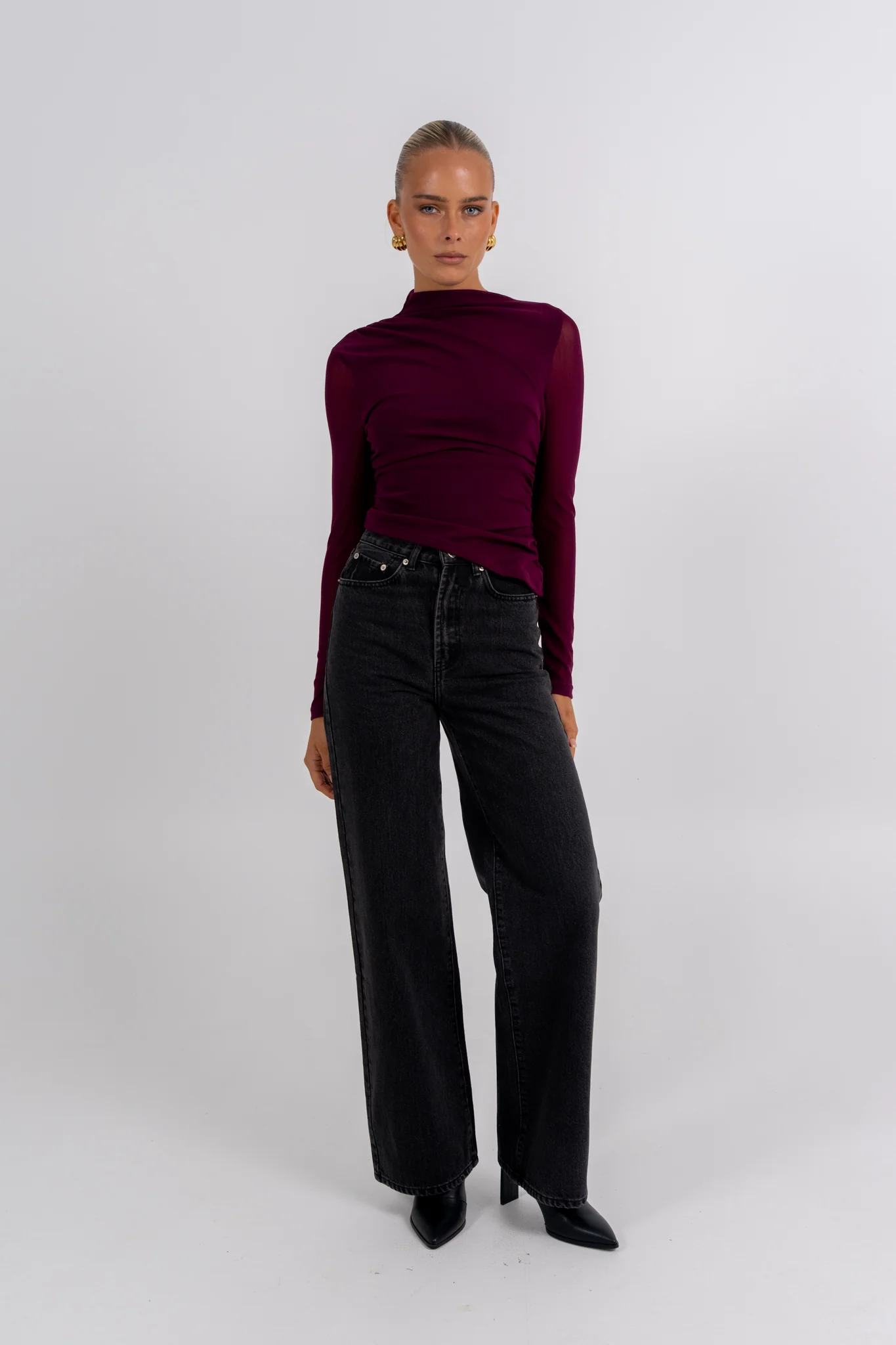 PRE ORDER Dakitah Long Sleeve Top Burgundy - Image 9
