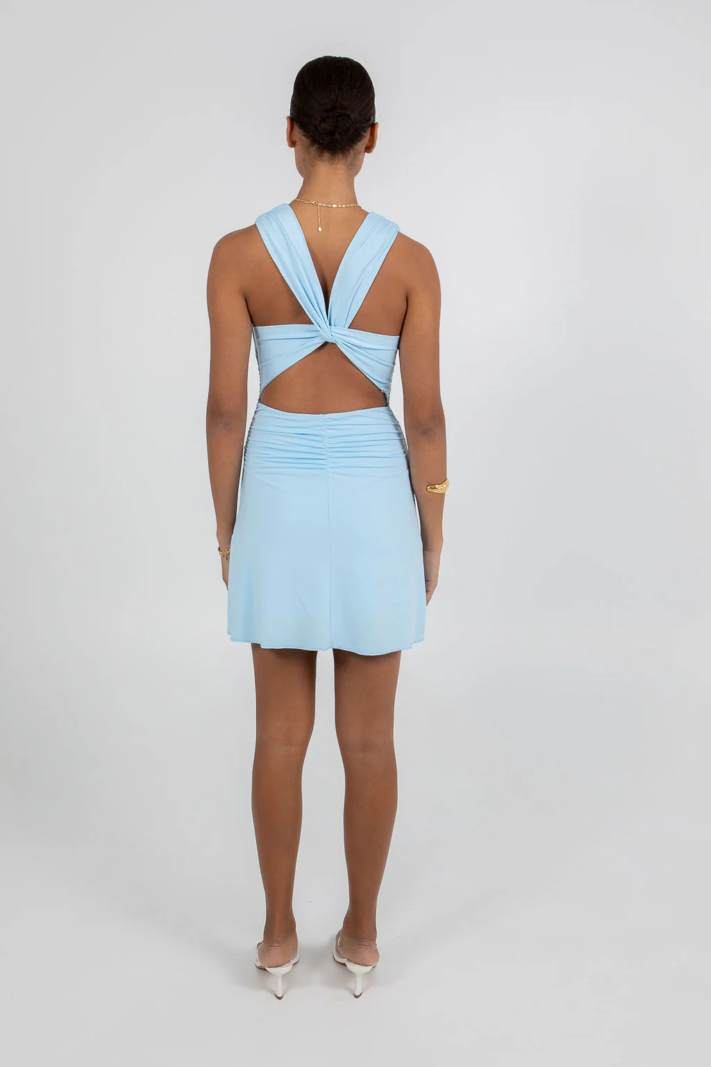 Flossie Mini Dress Baby Blue - Image 5