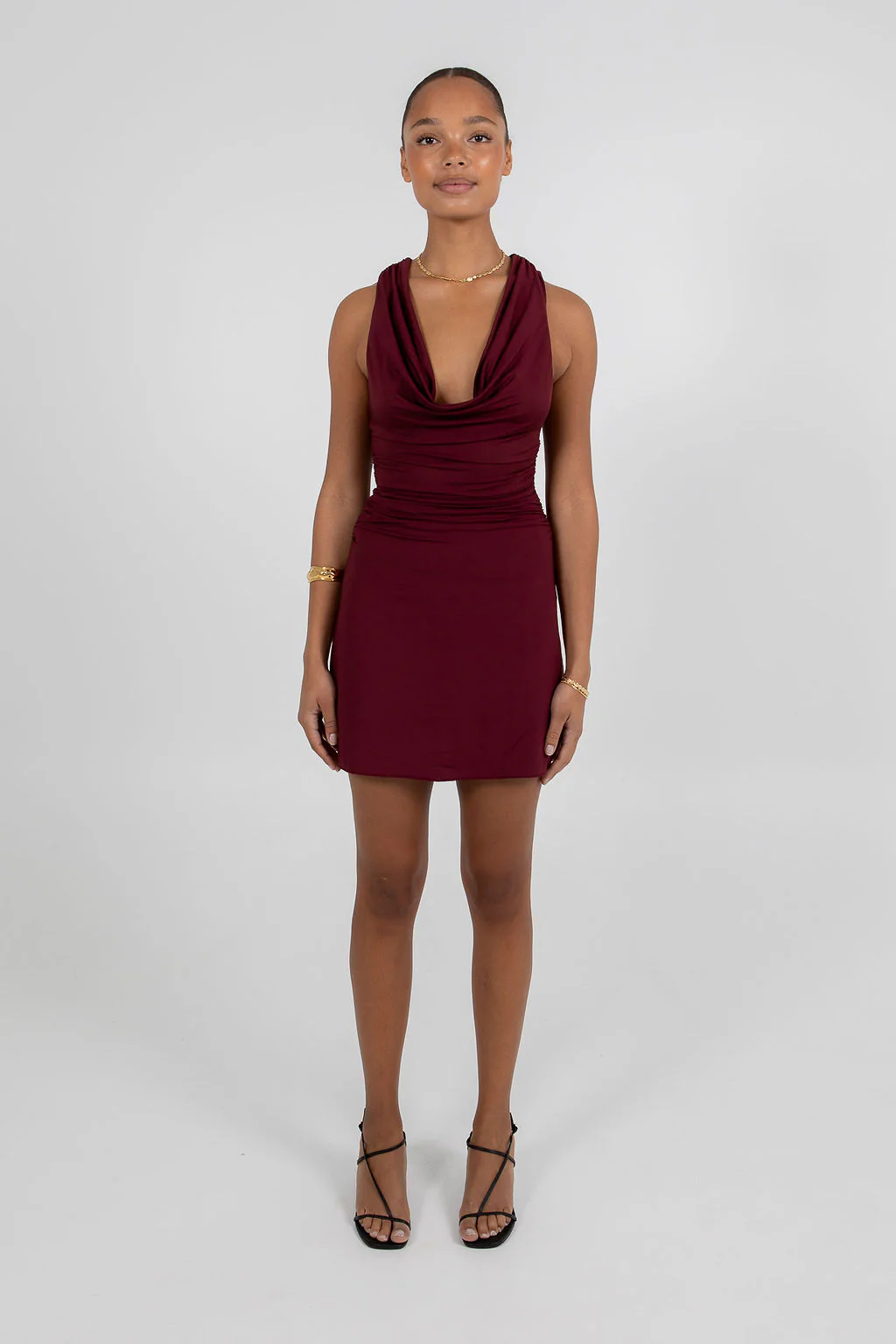 Flossie Mini Dress Burgundy - Image 3