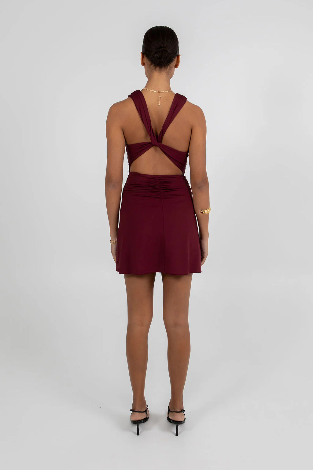 Flossie Mini Dress Burgundy - Image 4