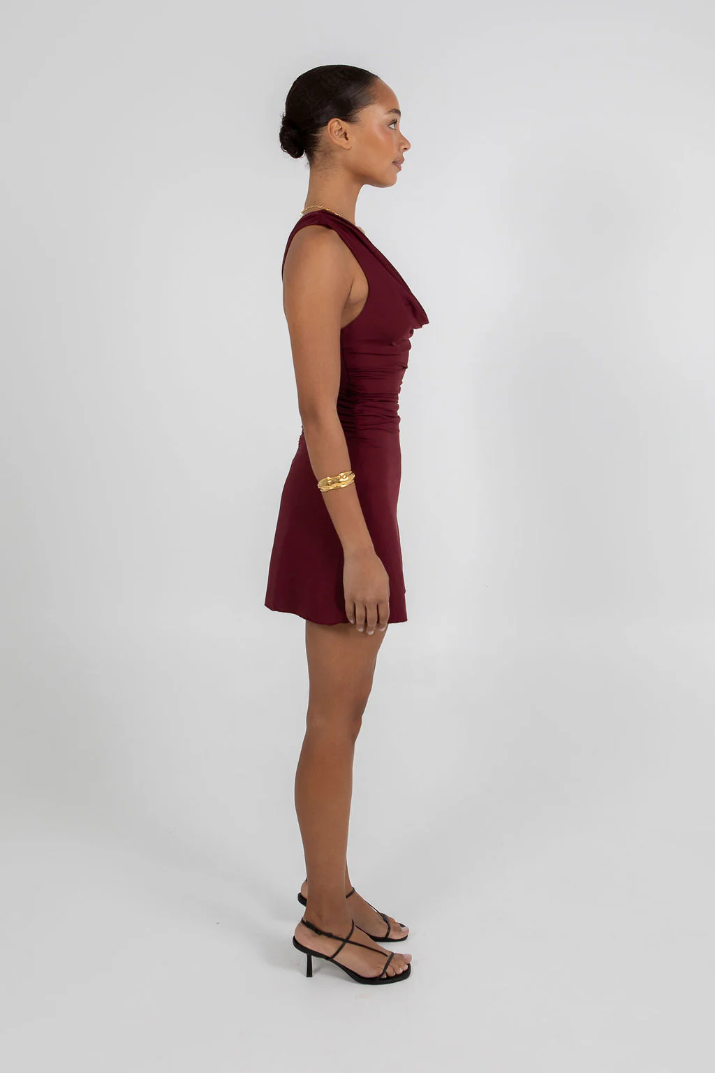 Flossie Mini Dress Burgundy - Image 6