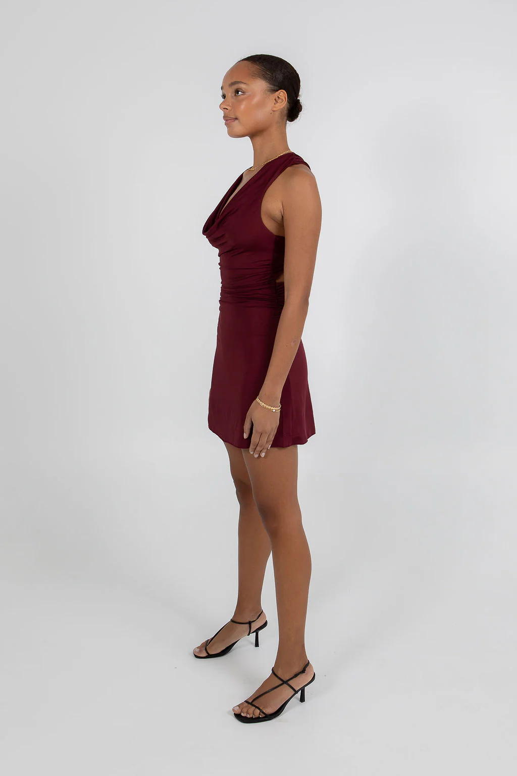 Flossie Mini Dress Burgundy - Image 7