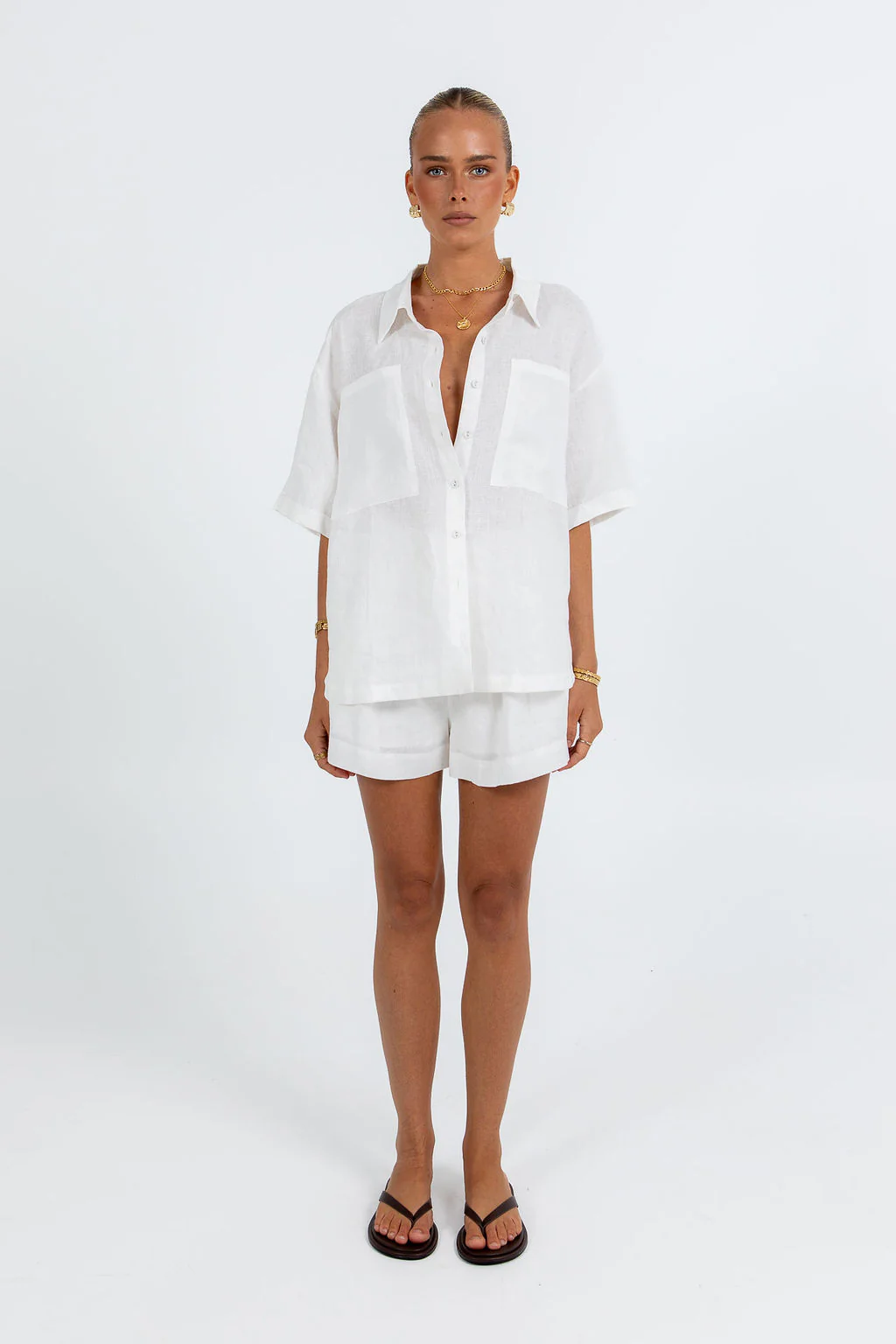 Galina Linen Short White - Image 3