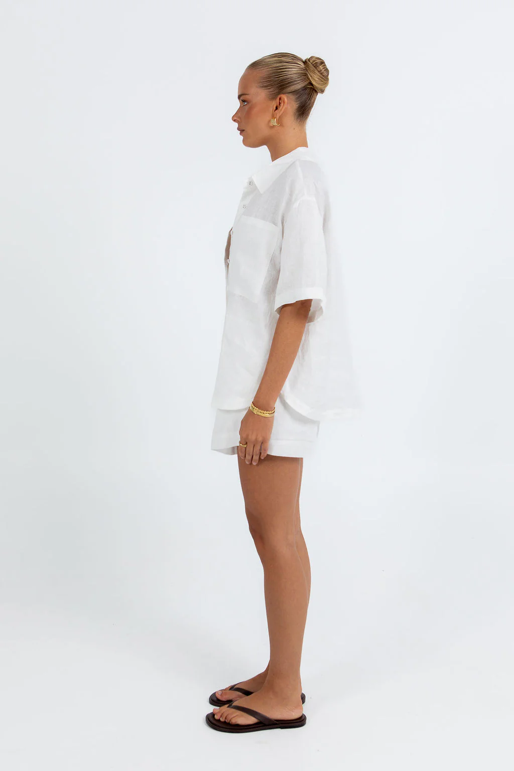 Galina Linen Short White - Image 8