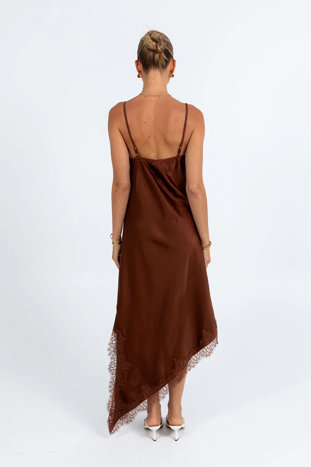 Hallie Midi Dress Brown - Image 3