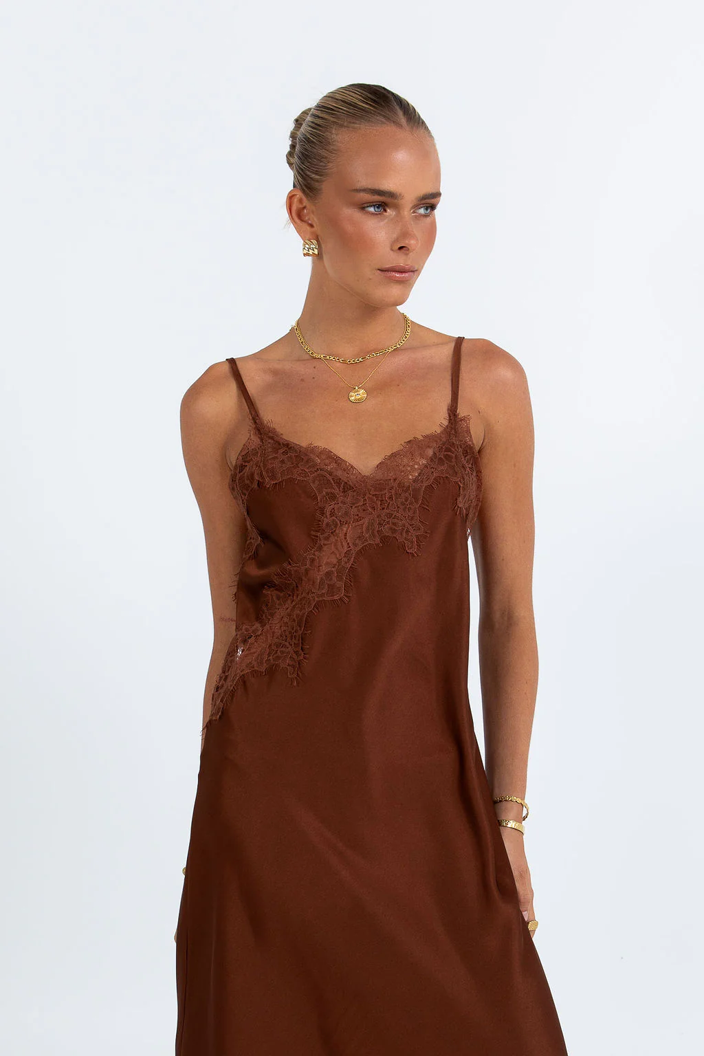 Hallie Midi Dress Brown - Image 4