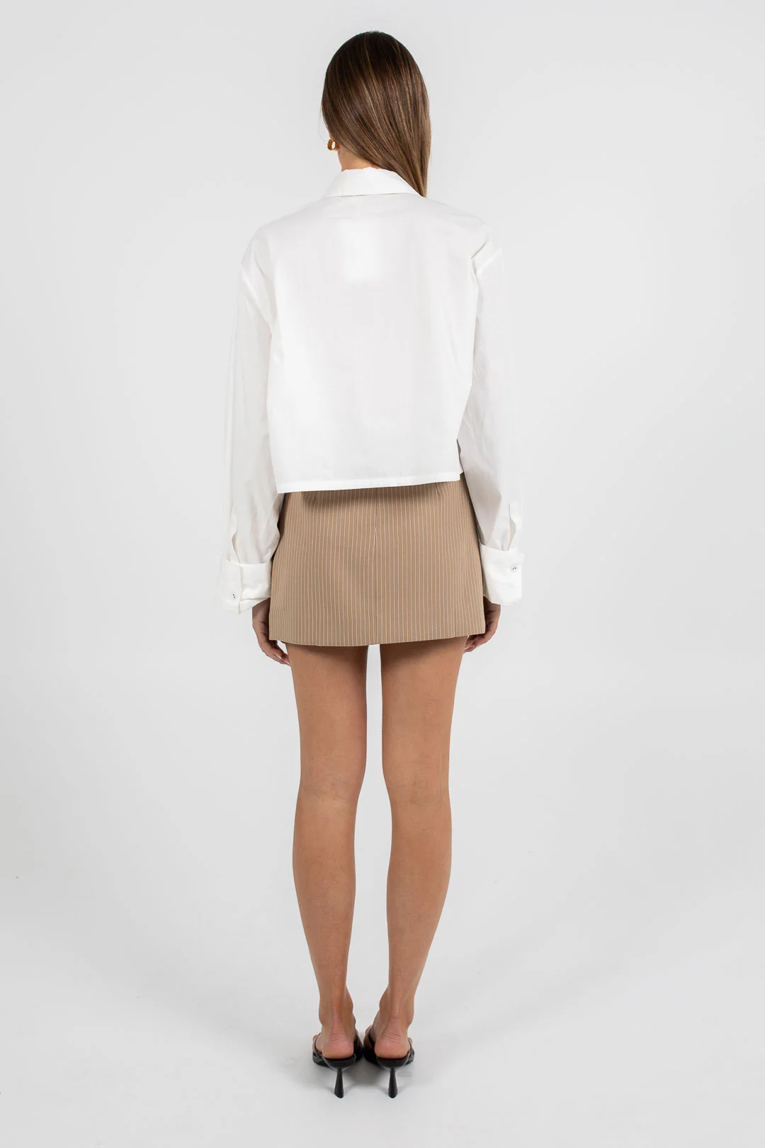 Lacey Cropped Shirt White - Image 6