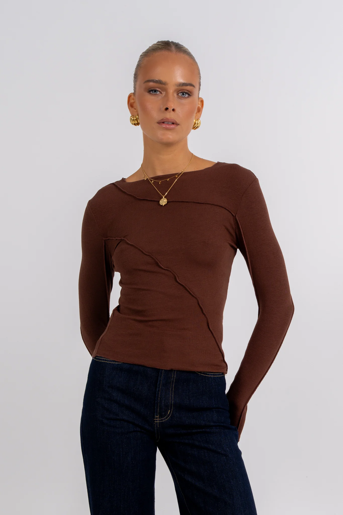Nicka Long Sleeve Top Chocolate - Image 7