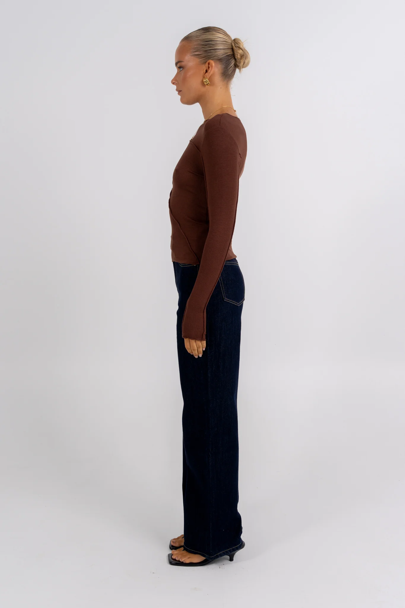 Nicka Long Sleeve Top Chocolate - Image 8
