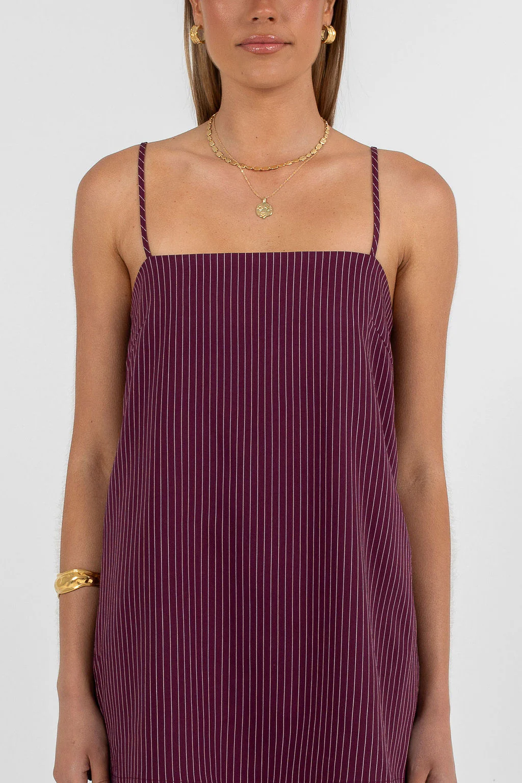 Reina Top Plum Pinstripe - Image 2