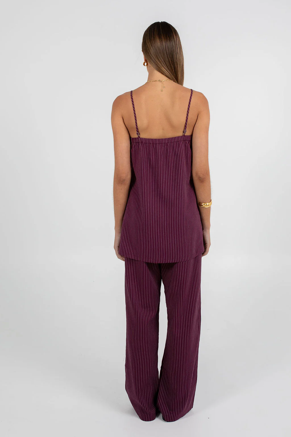 Reina Top Plum Pinstripe - Image 4