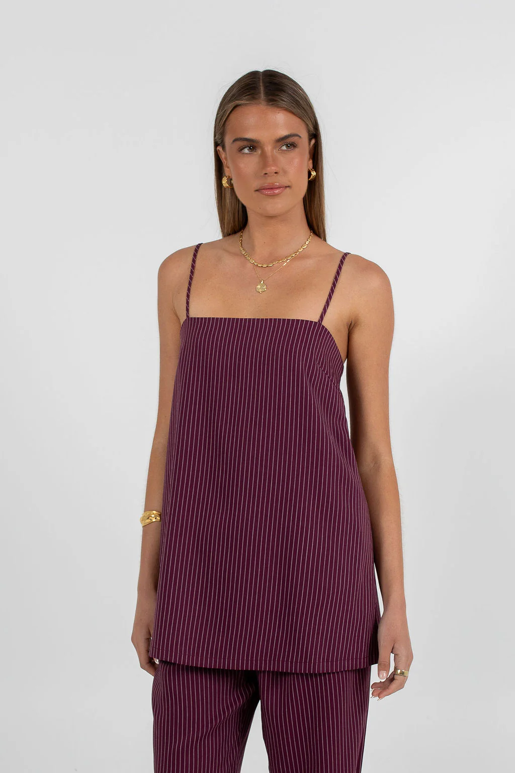 Reina Top Plum Pinstripe - Image 6
