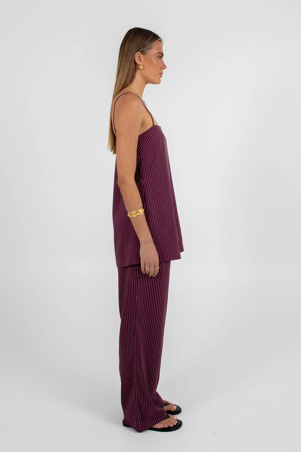 Reina Top Plum Pinstripe - Image 7