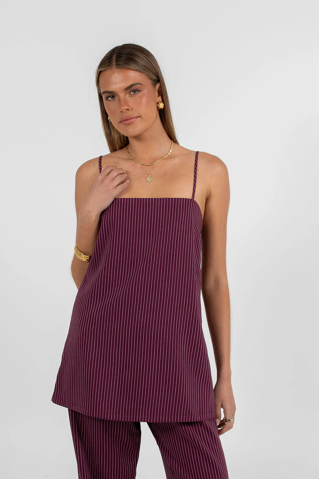 Reina Top Plum Pinstripe - Image 8