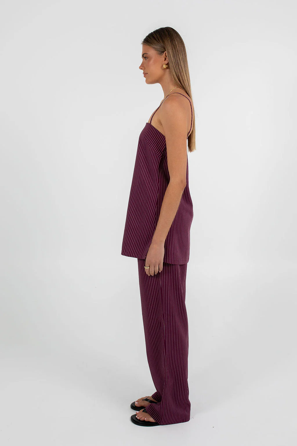 Reina Top Plum Pinstripe - Image 9