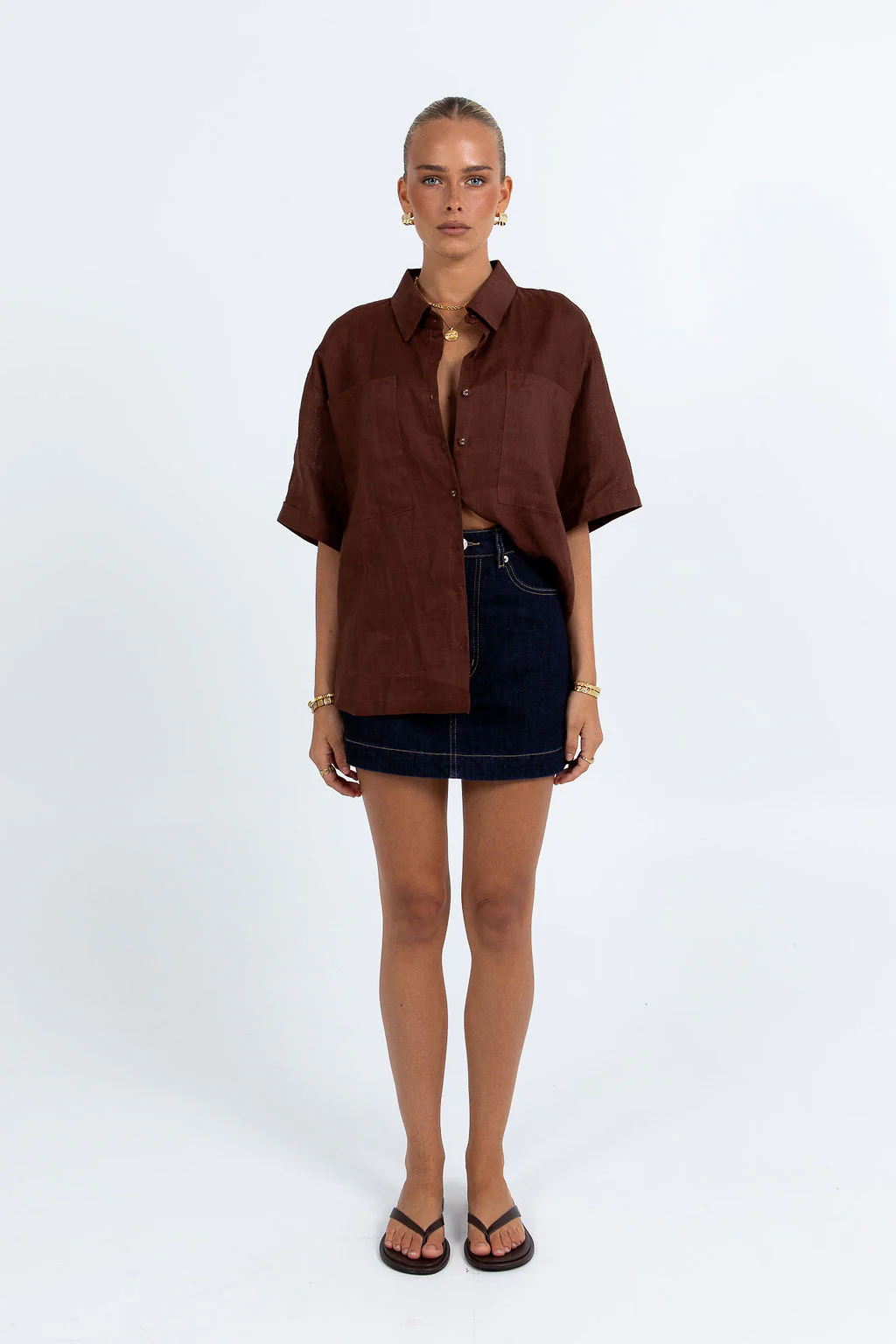 Santal Linen Shirt Chocolate - Image 2