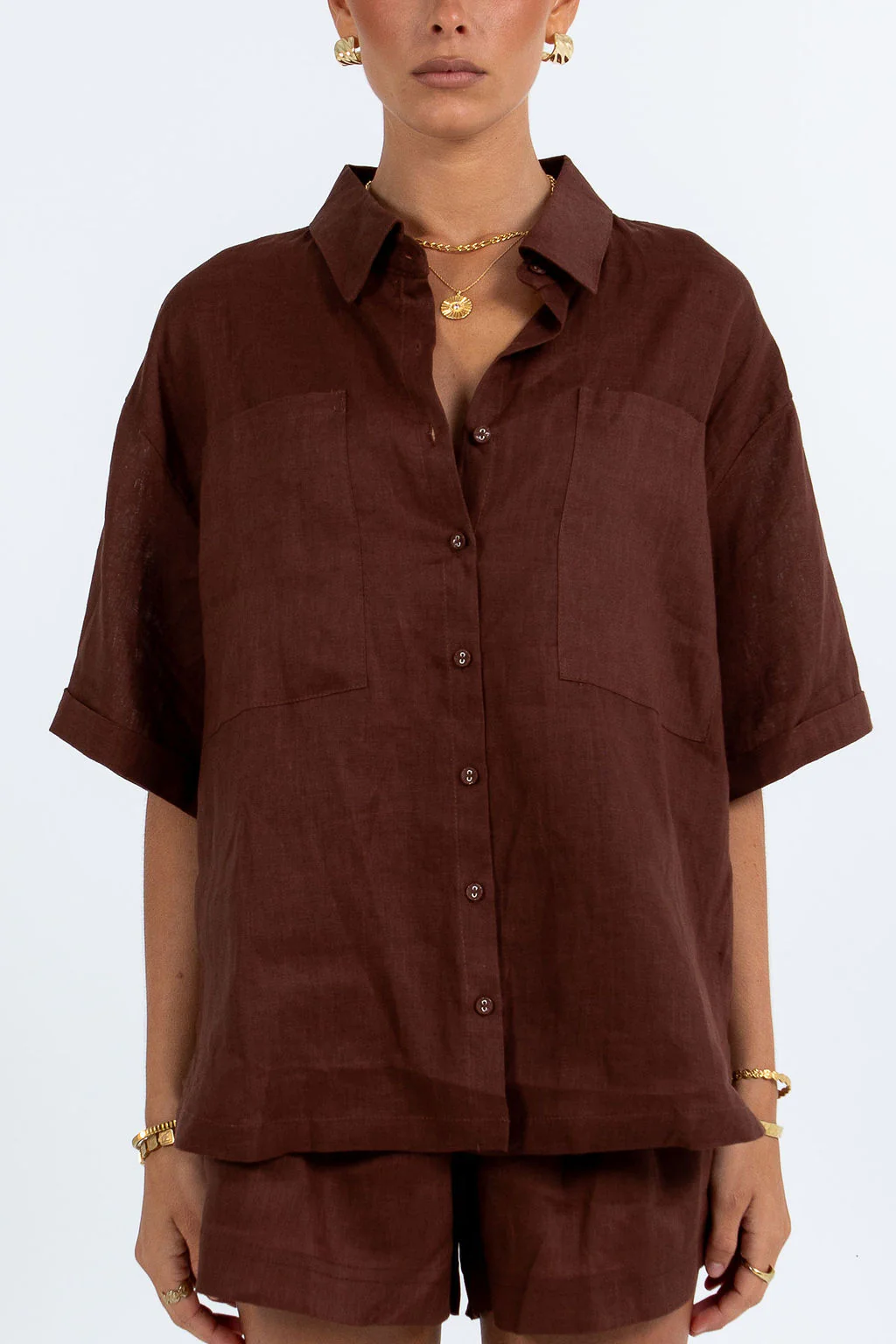 Santal Linen Shirt Chocolate - Image 6