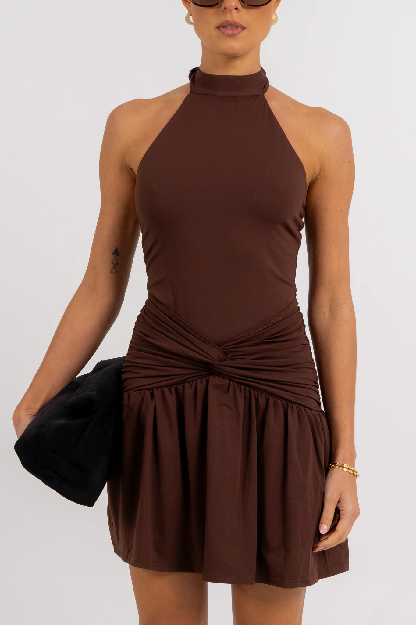 Xena Mini Dress Chocolate - Image 2