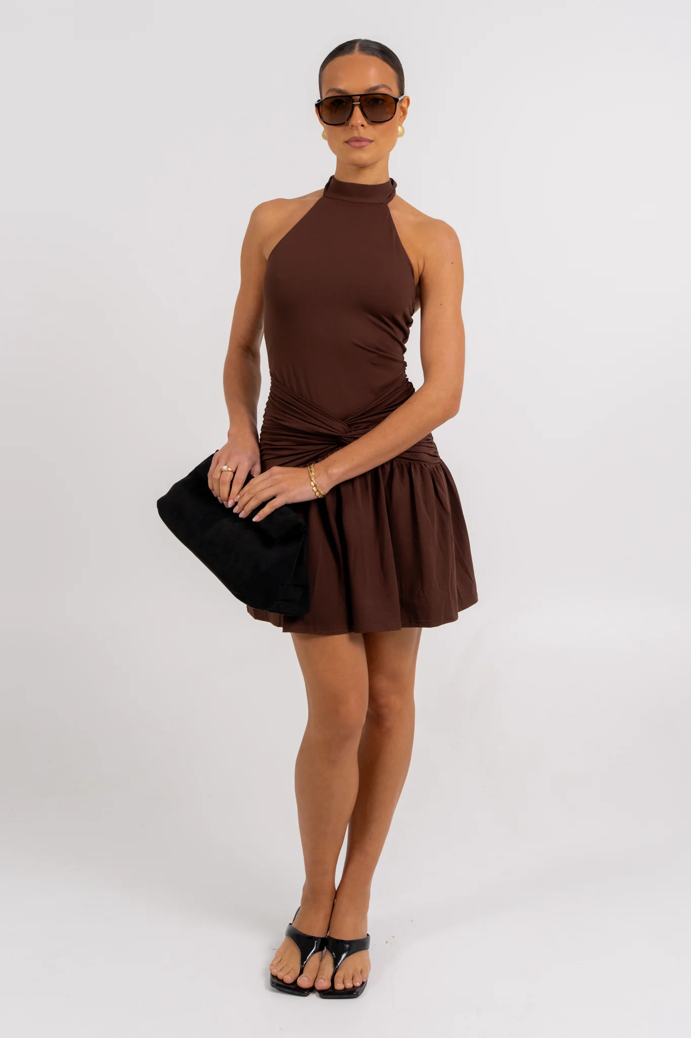 Xena Mini Dress Chocolate - Image 3