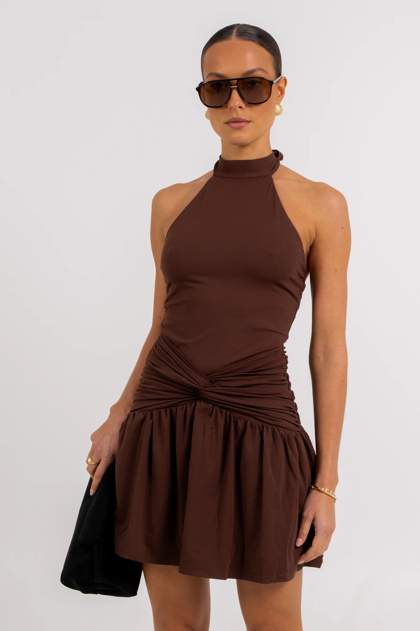 Xena Mini Dress Chocolate - Image 5