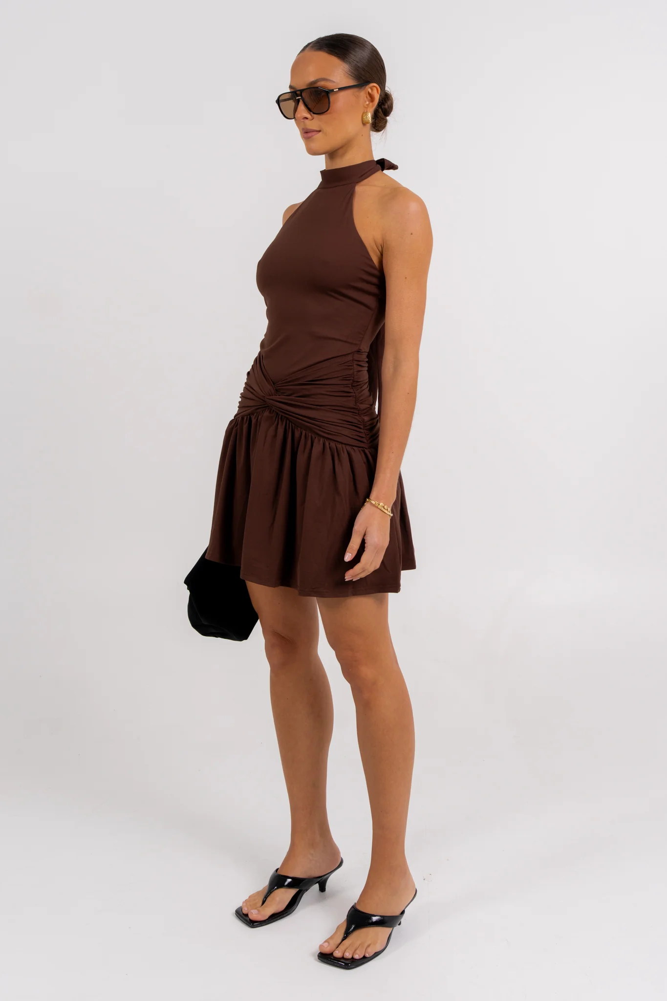 Xena Mini Dress Chocolate - Image 6