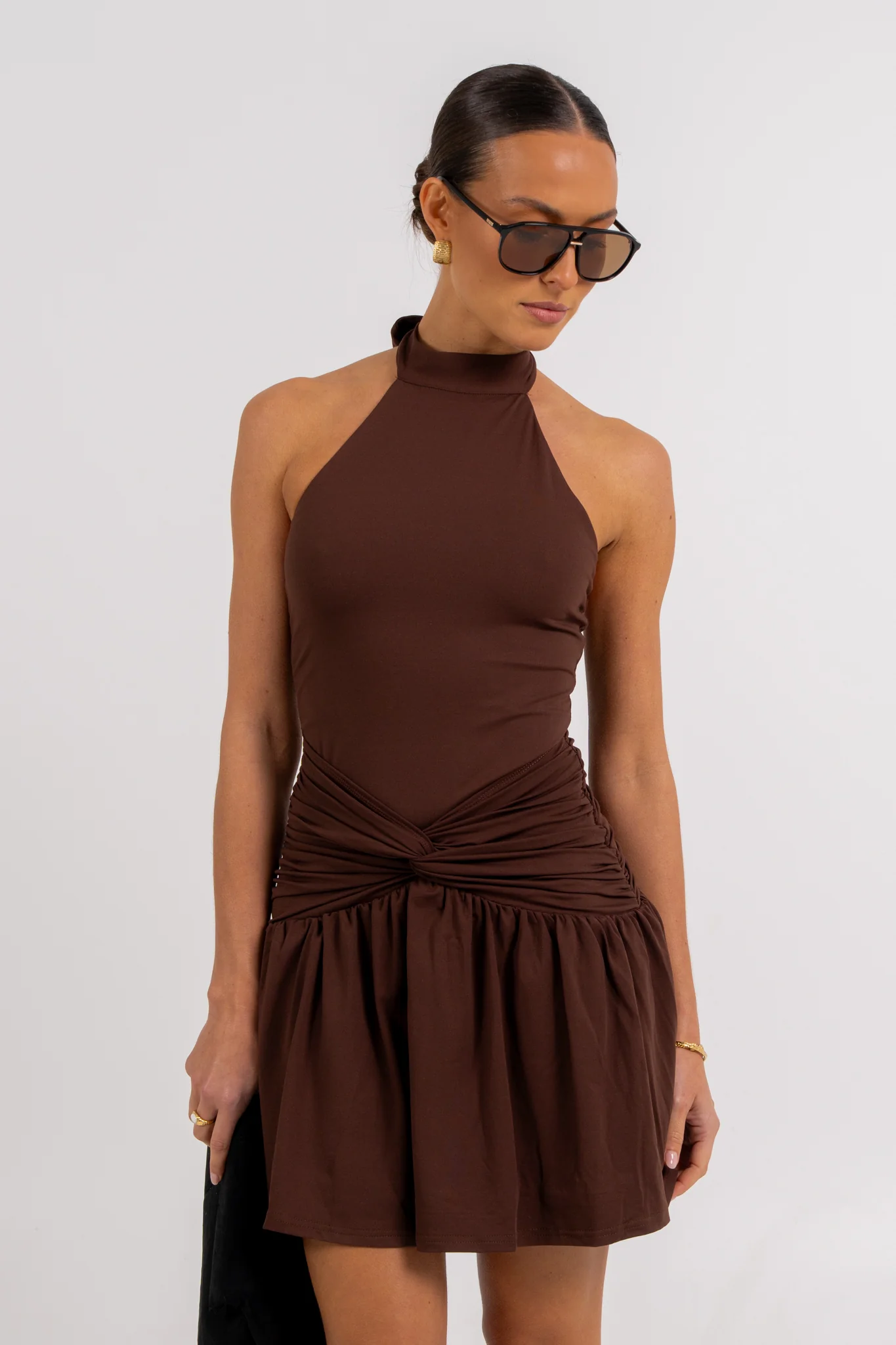 Xena Mini Dress Chocolate - Image 7