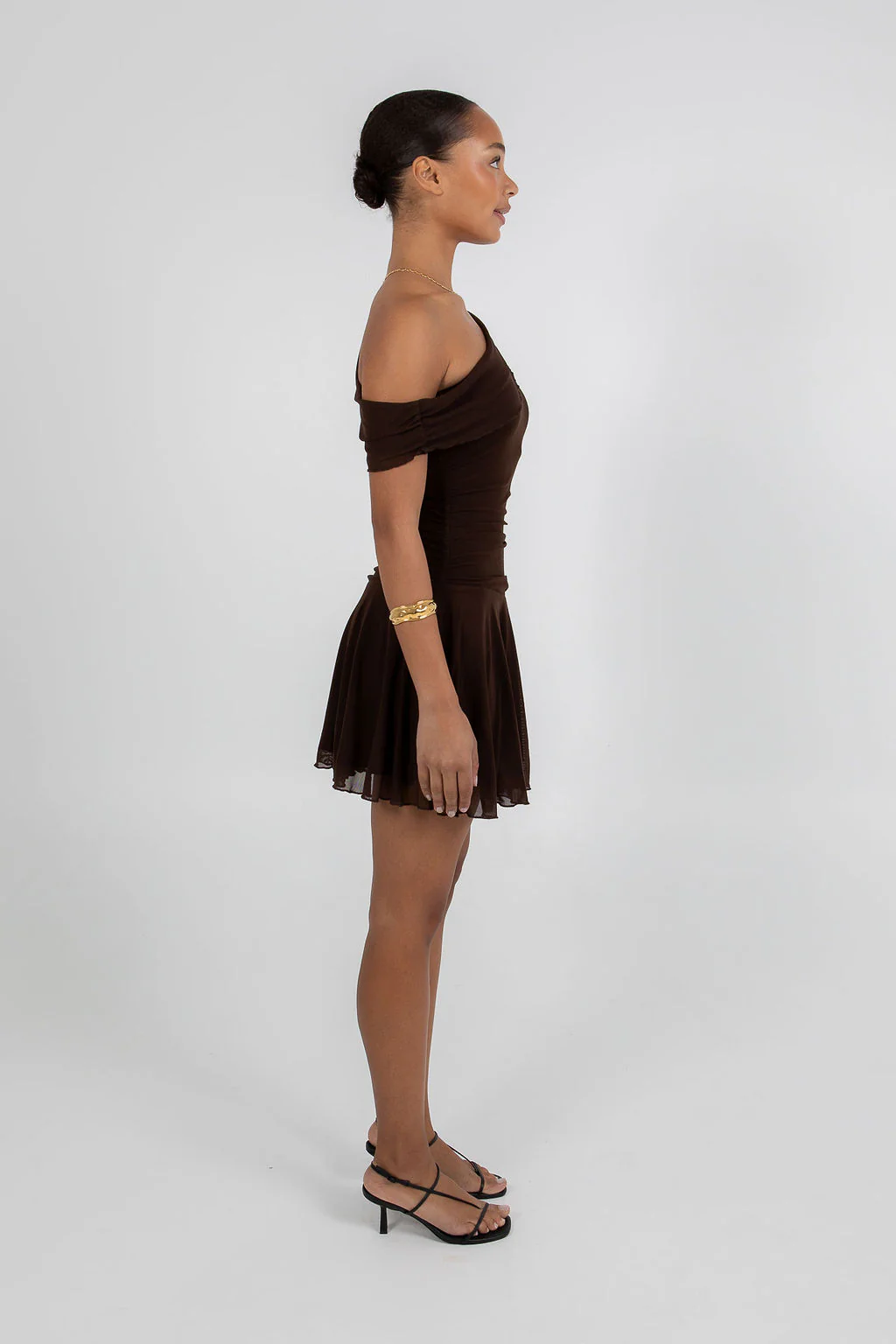 Xola Mini Dress Dark Chocolate - Image 3