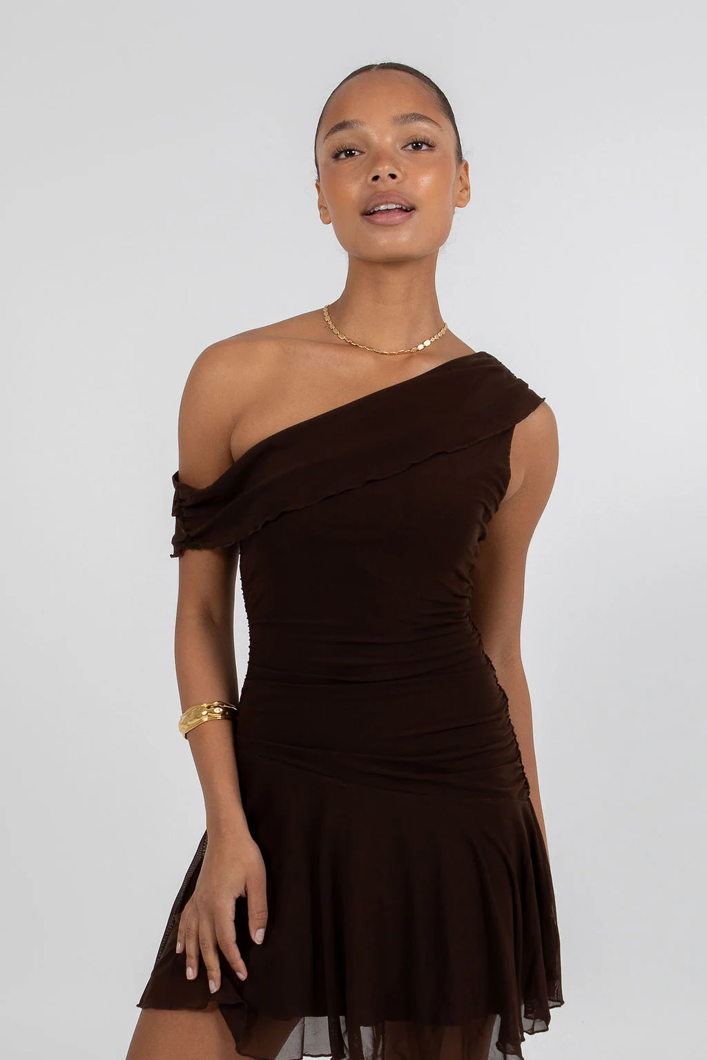 Xola Mini Dress Dark Chocolate - Image 6