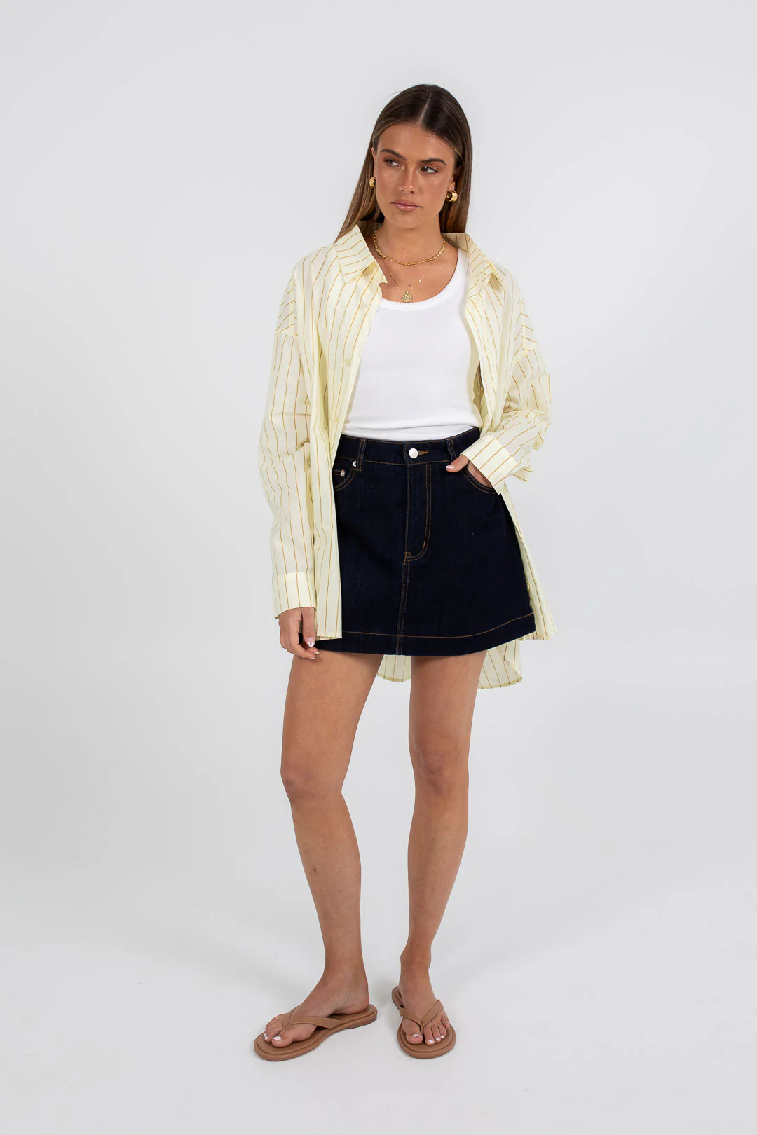 Dilyn Shirt Lemon Stripe - Image 3