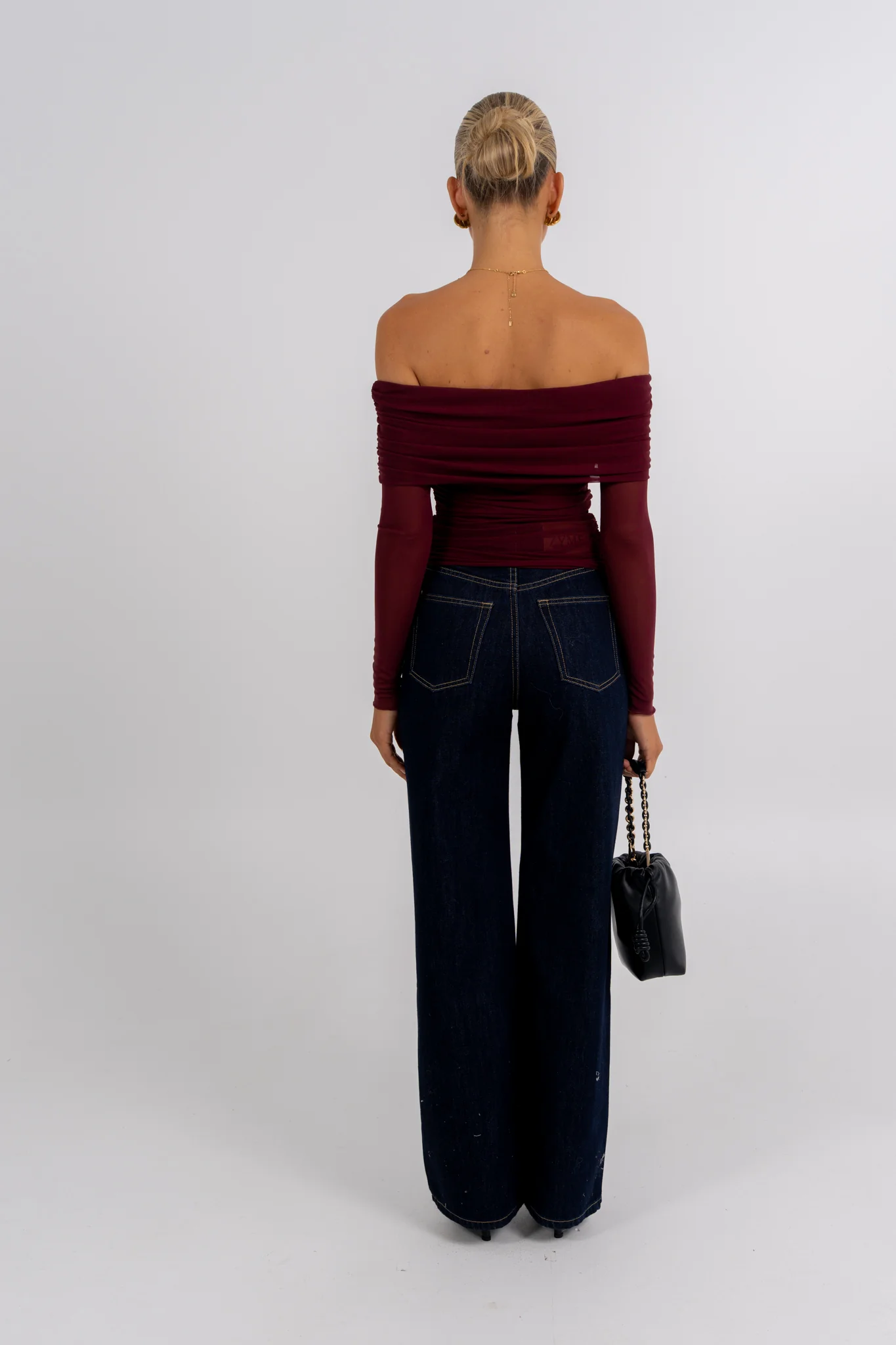 Plyrie Off-the-shoulder Top Burgundy - Image 5