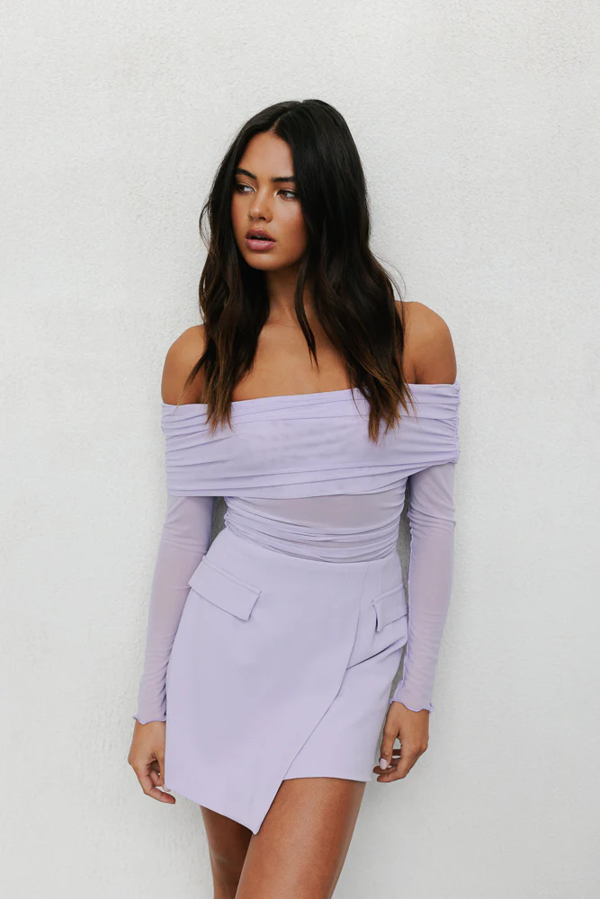 Plyrie Off-the-shoulder Top Lilac - Image 10