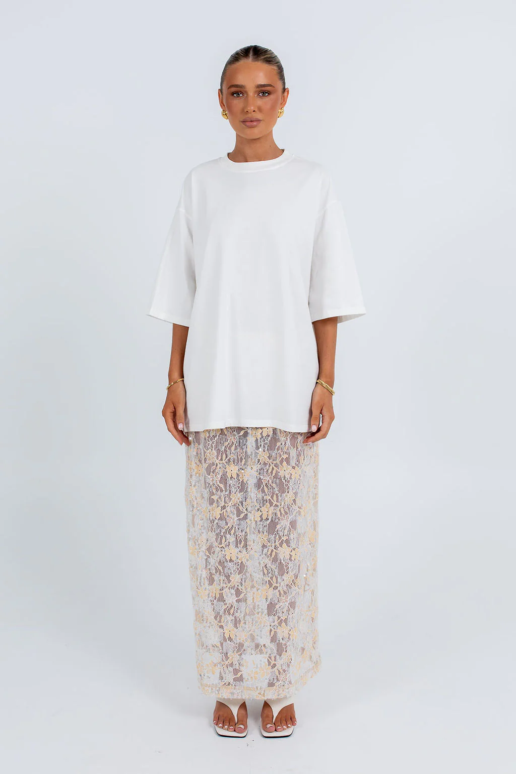 Qasim Sequin Skirt Champagne - Image 4