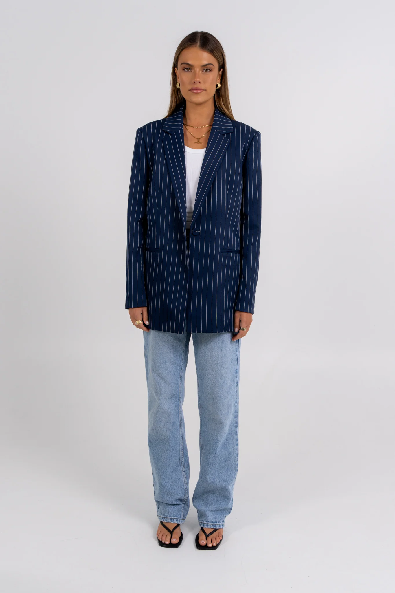 Quade Blazer Navy Pinstripe - Image 2