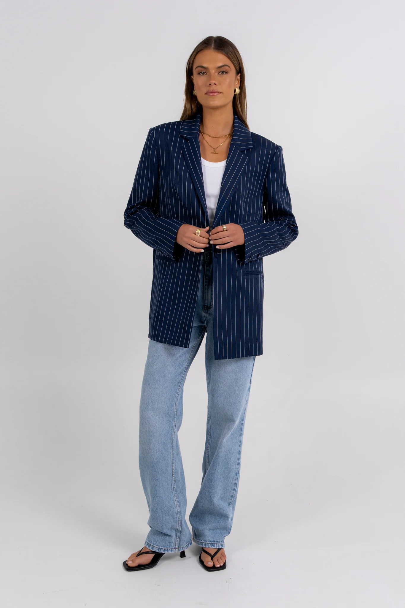 Quade Blazer Navy Pinstripe - Image 7
