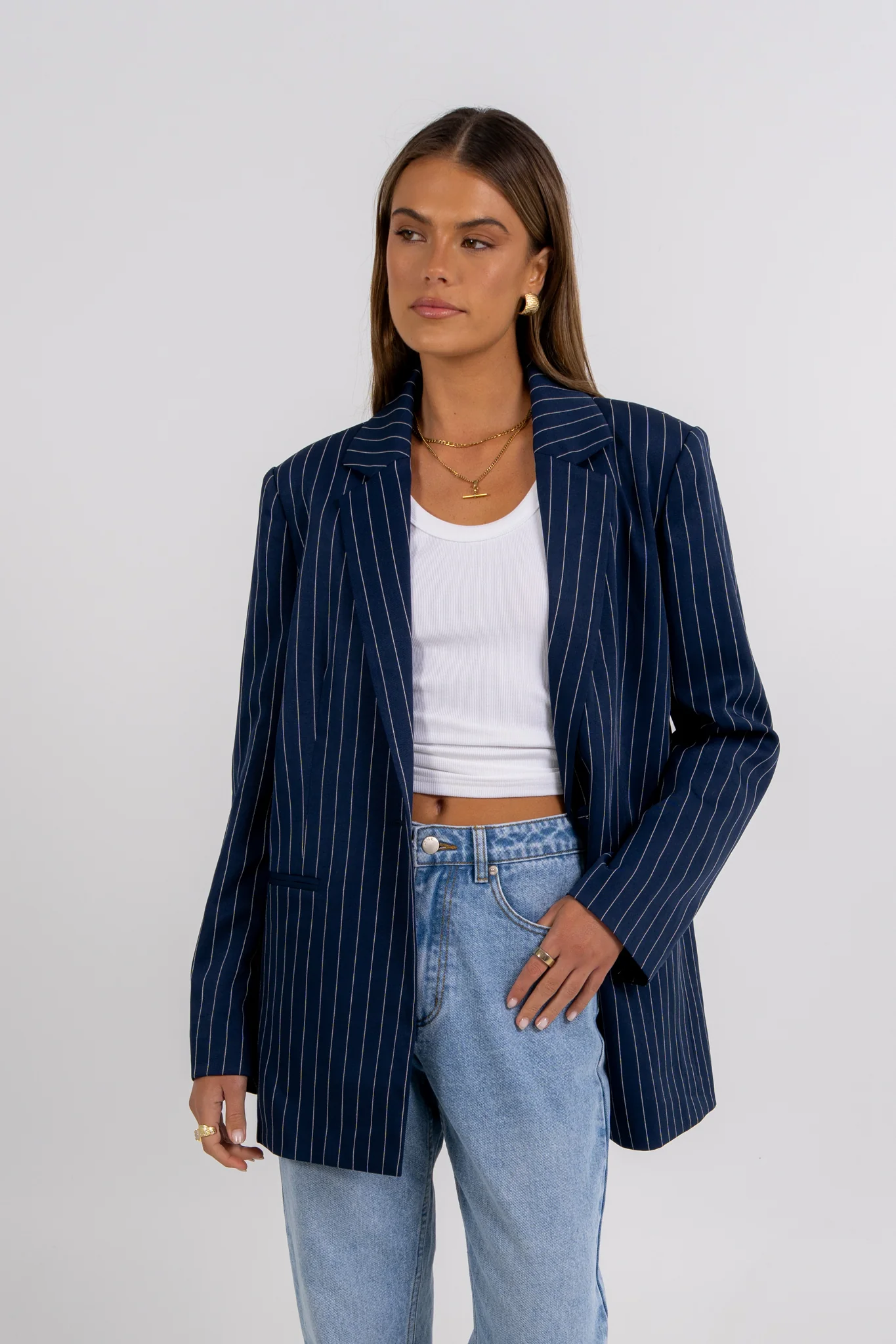Quade Blazer Navy Pinstripe - Image 8