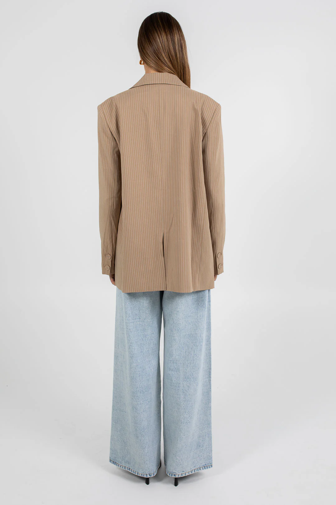 Quade Blazer Beige Pinstripe - Image 7