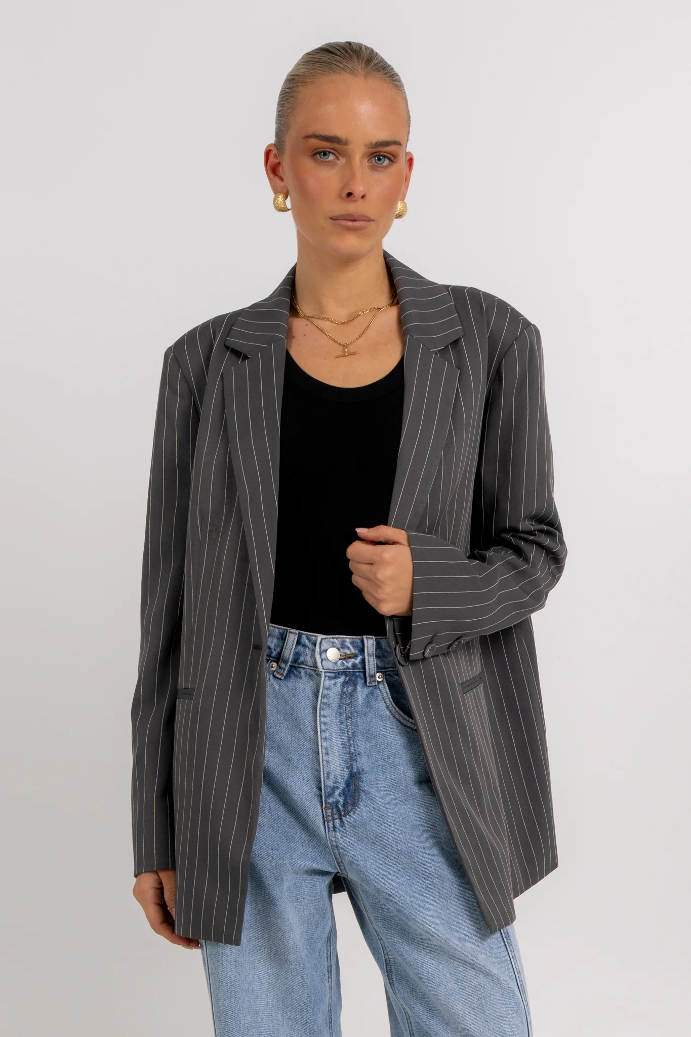 Quade Blazer Charcoal Pinstripe - Image 17