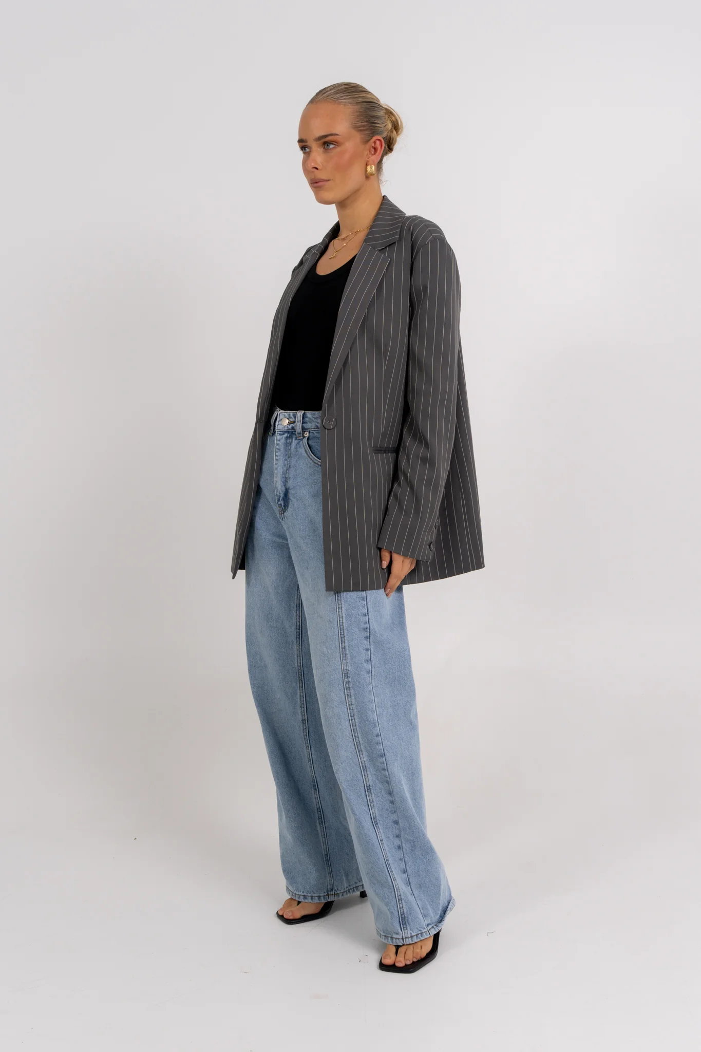 Quade Blazer Charcoal Pinstripe - Image 3