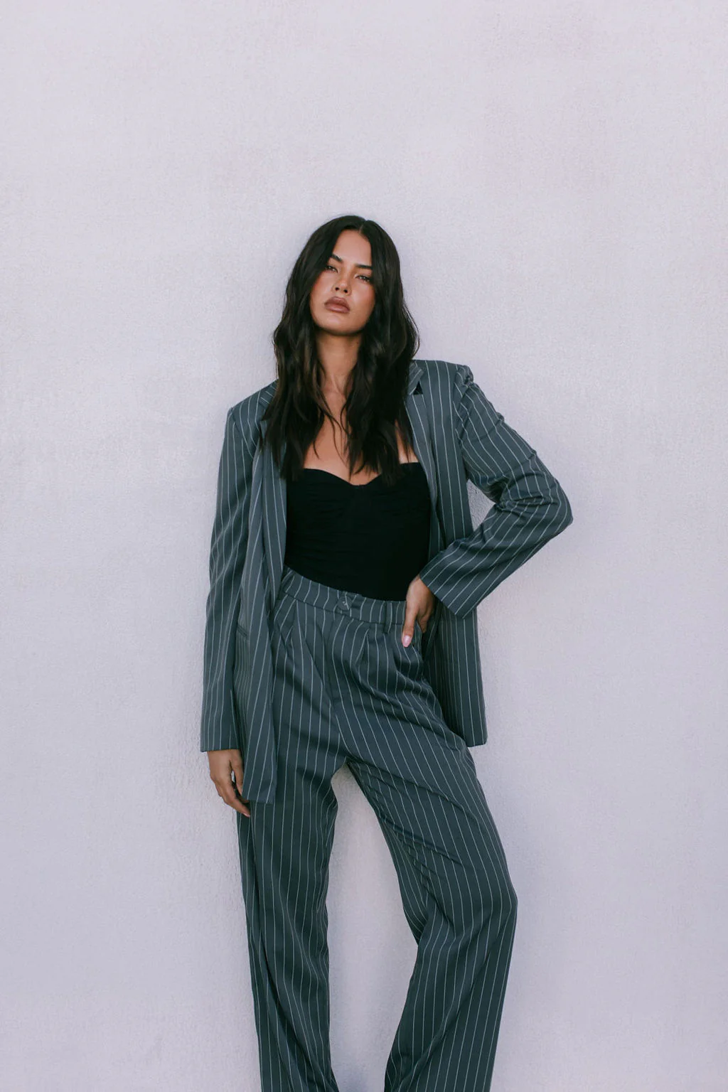 Quade Blazer Charcoal Pinstripe - Image 7