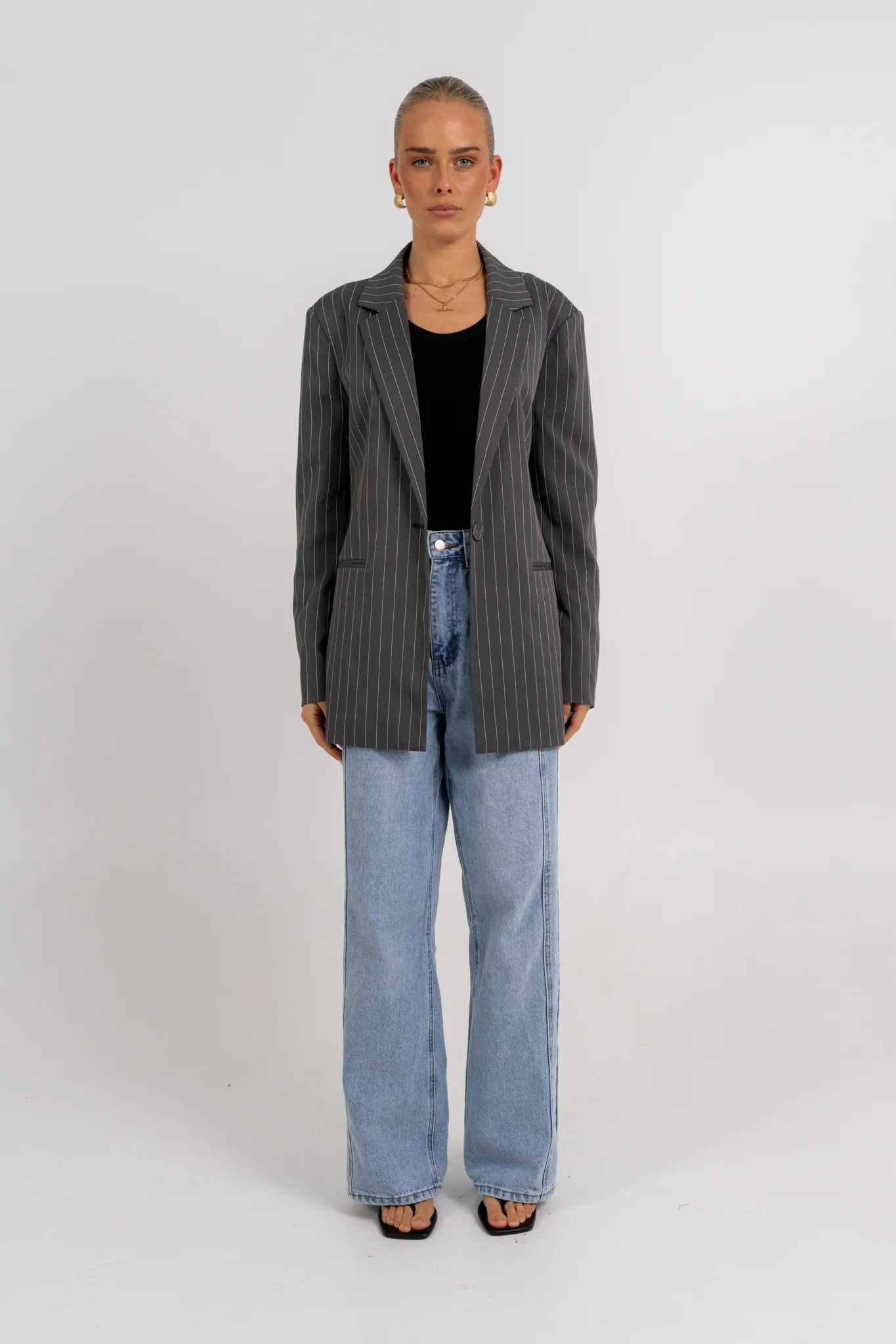 Quade Blazer Charcoal Pinstripe - Image 9