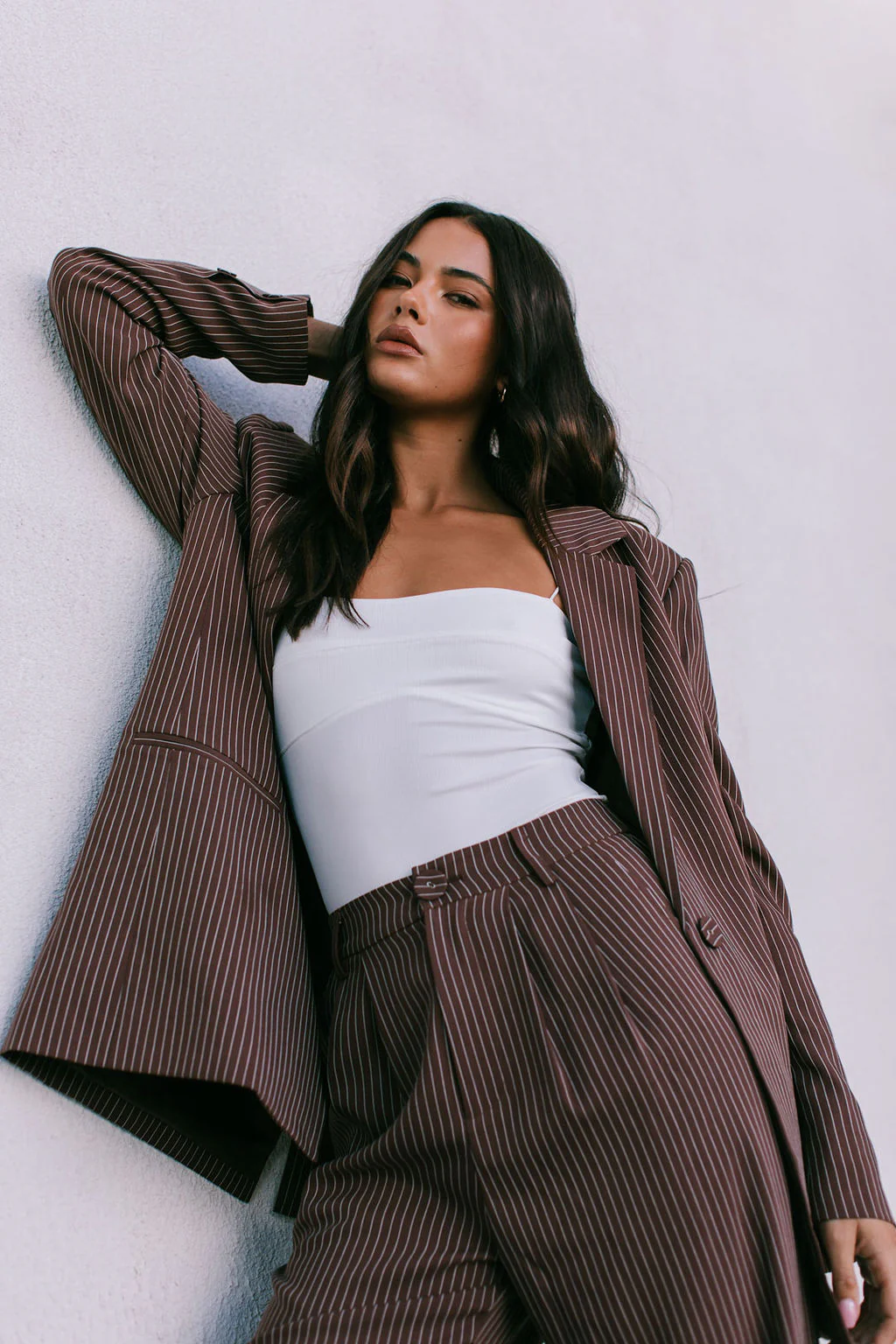 Quade Blazer Chocolate Pinstripe - Image 4