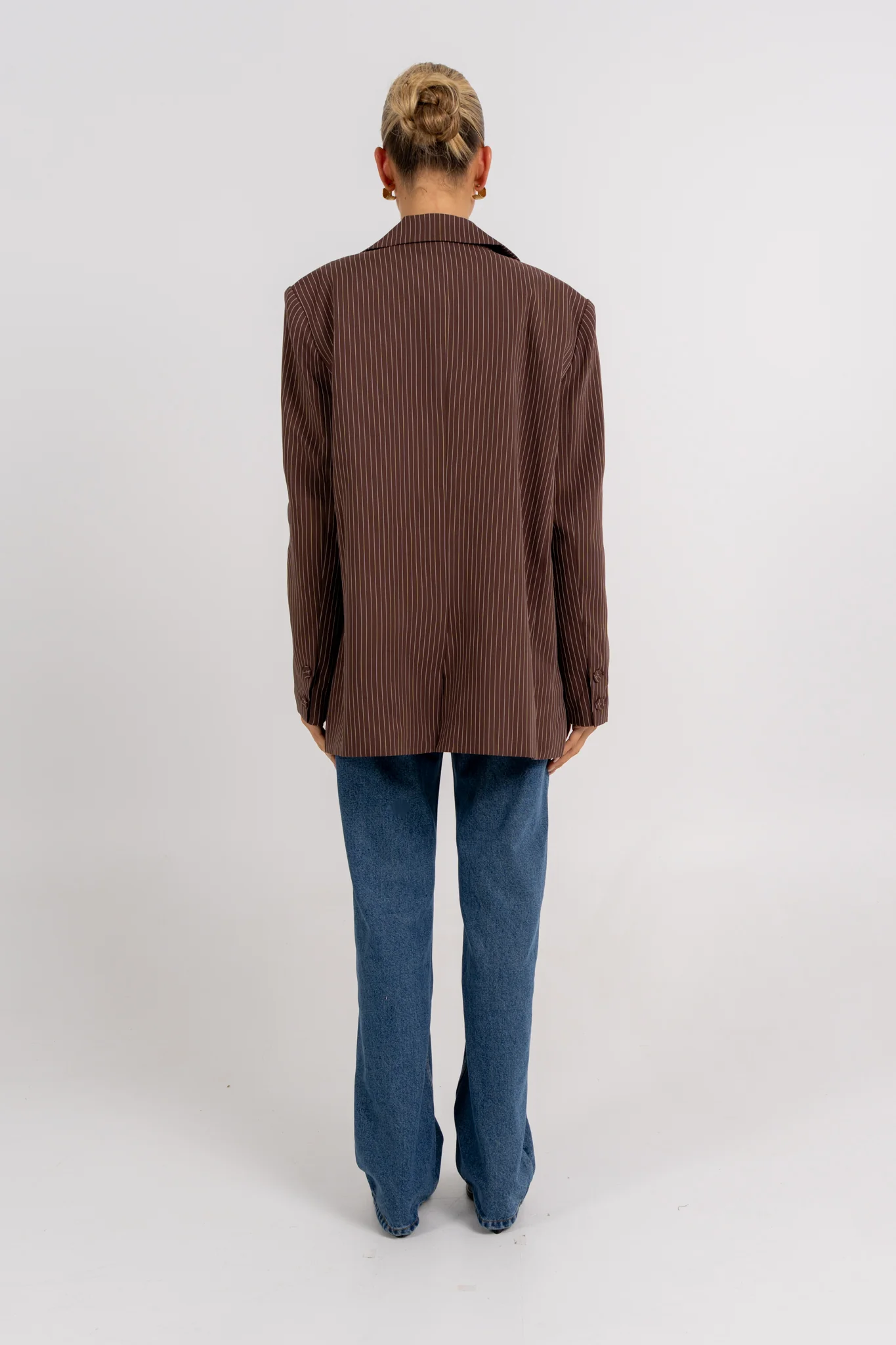 Quade Blazer Chocolate Pinstripe - Image 6