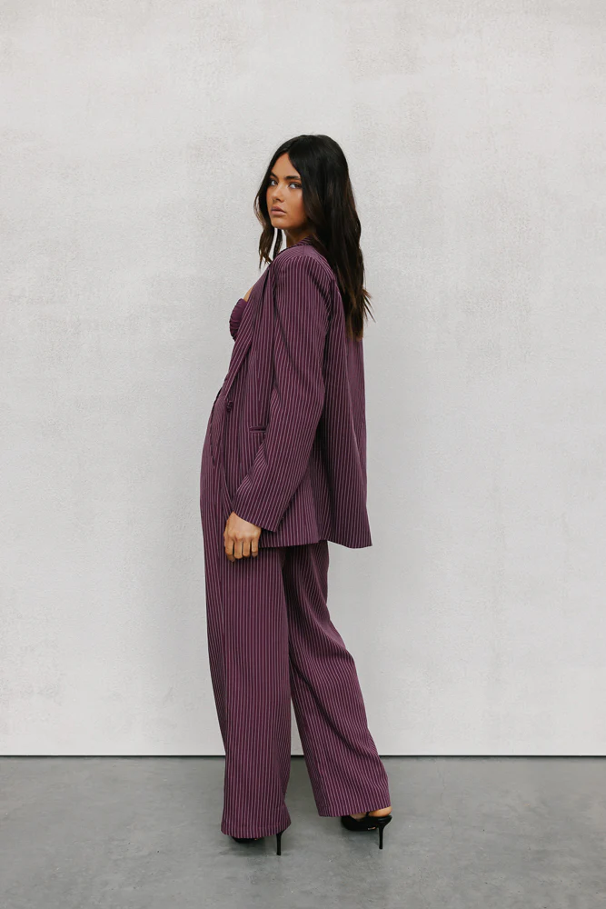 Quade Blazer Plum Pinstripe - Image 11