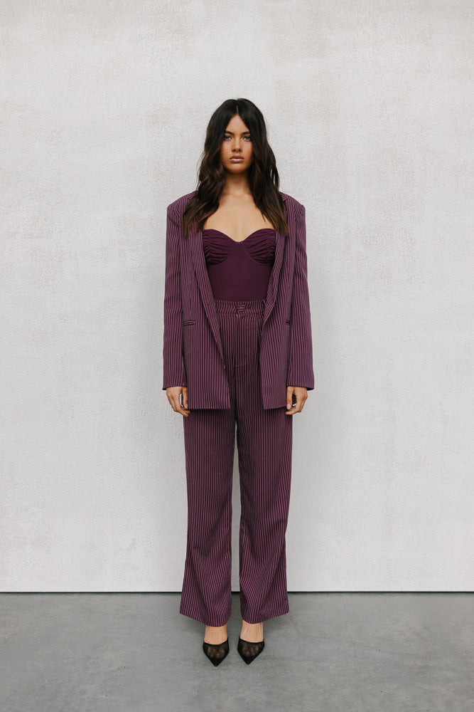 Quade Blazer Plum Pinstripe - Image 14