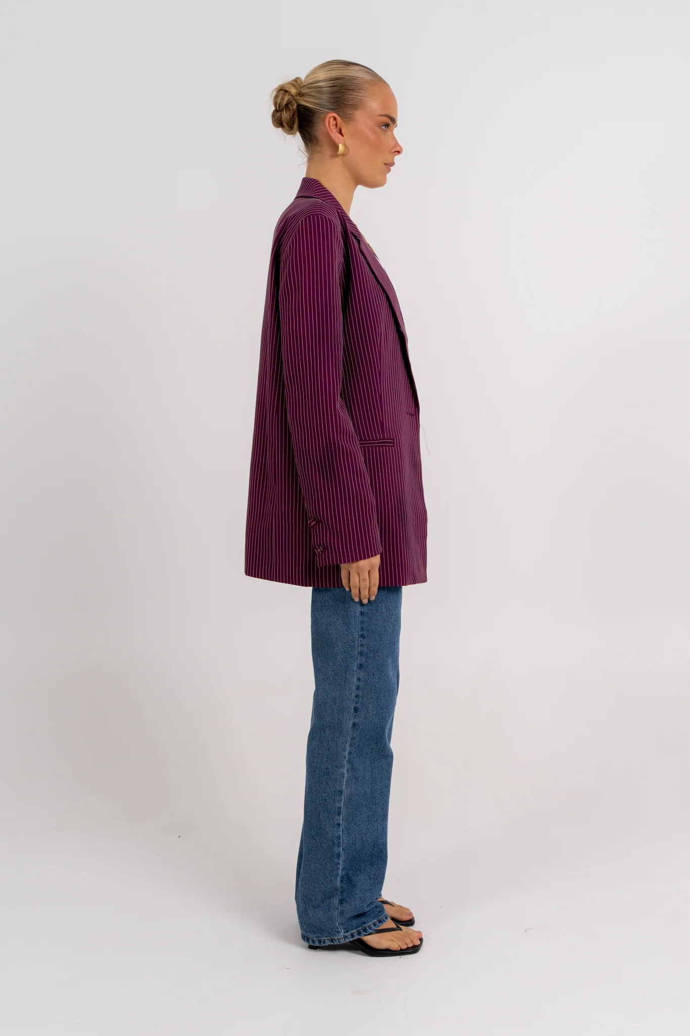 Quade Blazer Plum Pinstripe - Image 15
