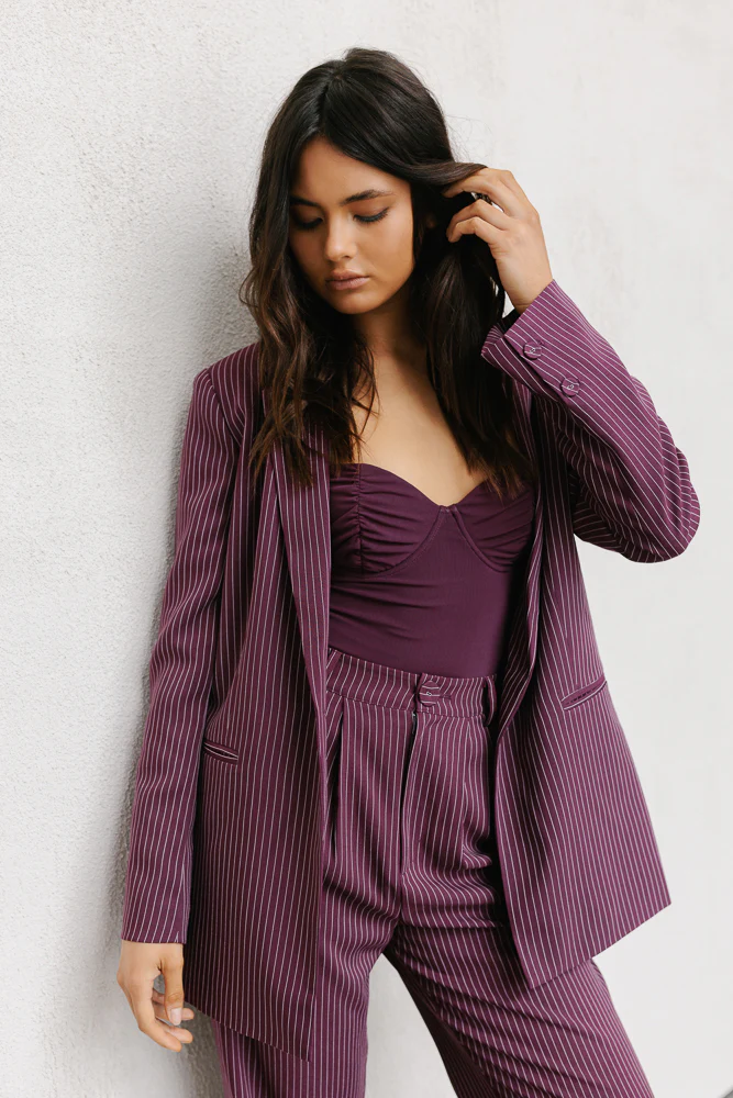 Quade Blazer Plum Pinstripe - Image 6