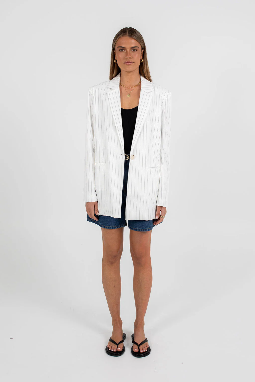 Quade Blazer White Pinstripe - Image 13