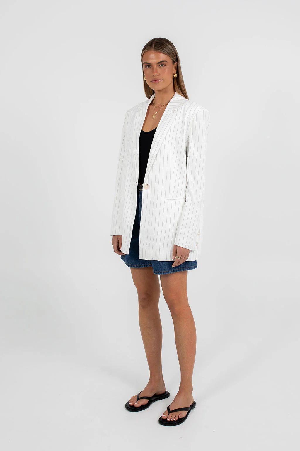 Quade Blazer White Pinstripe - Image 4