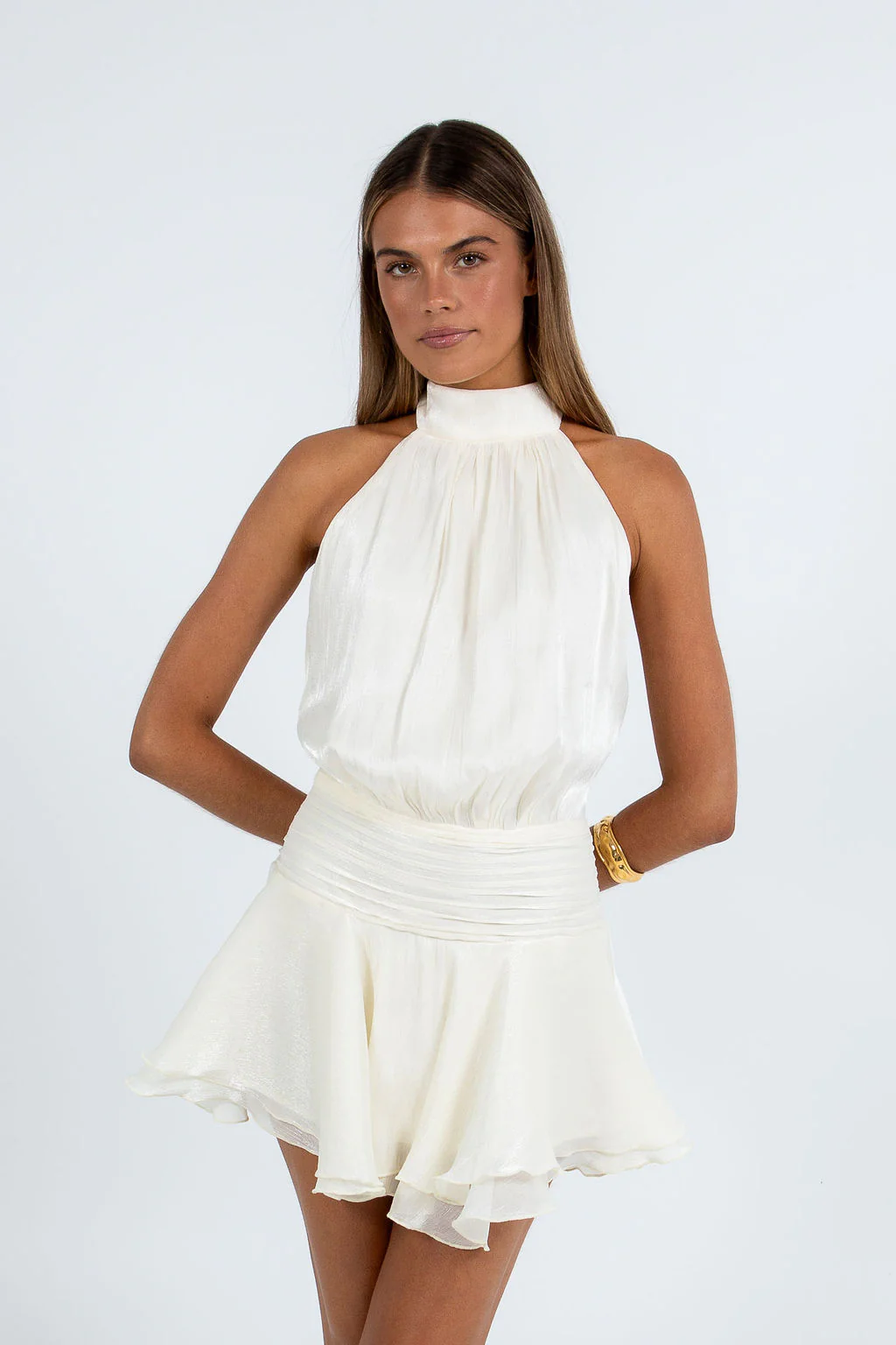 Quinley Mini Dress Cream - Image 5